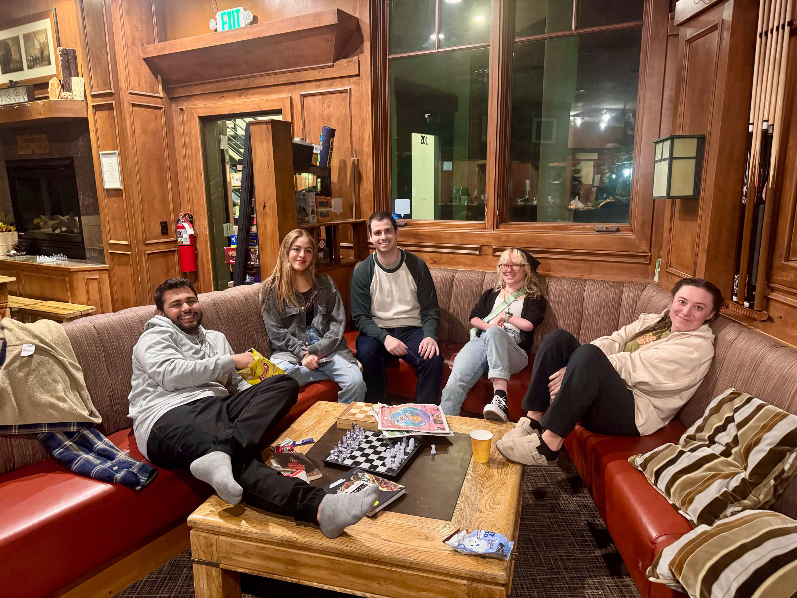 The Hostel team picture hanging out in the nook